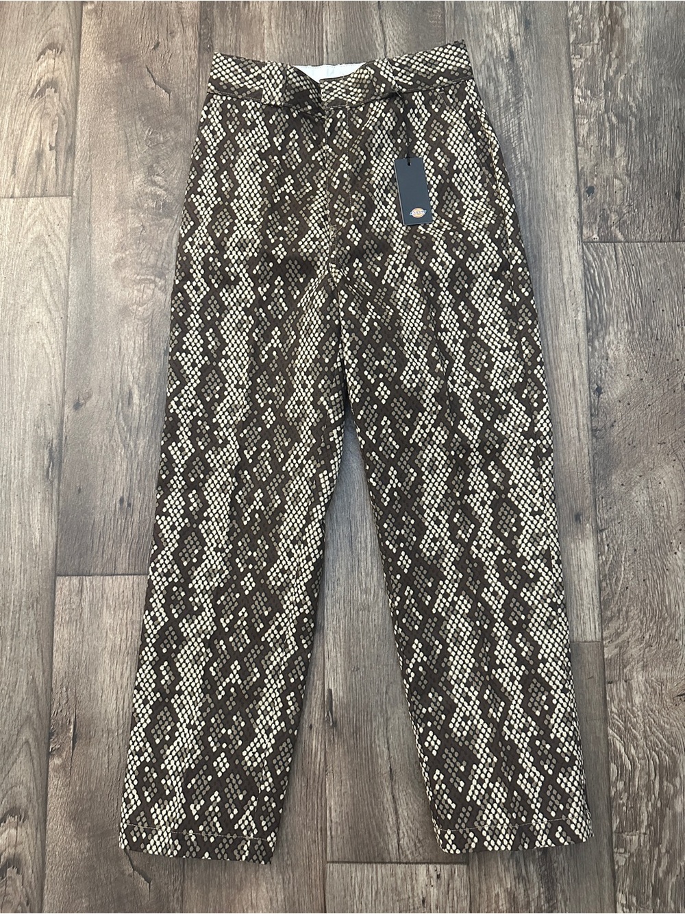 Dickies Snakeskin Print Casual Work Pants Women’s Size 6R Brown/Tan